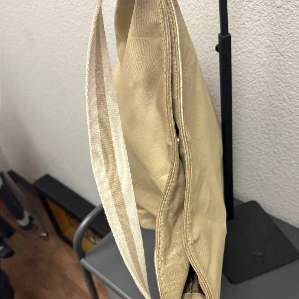 Vintage Michael Kors Tan Canvas Hobo Shoulder Bag